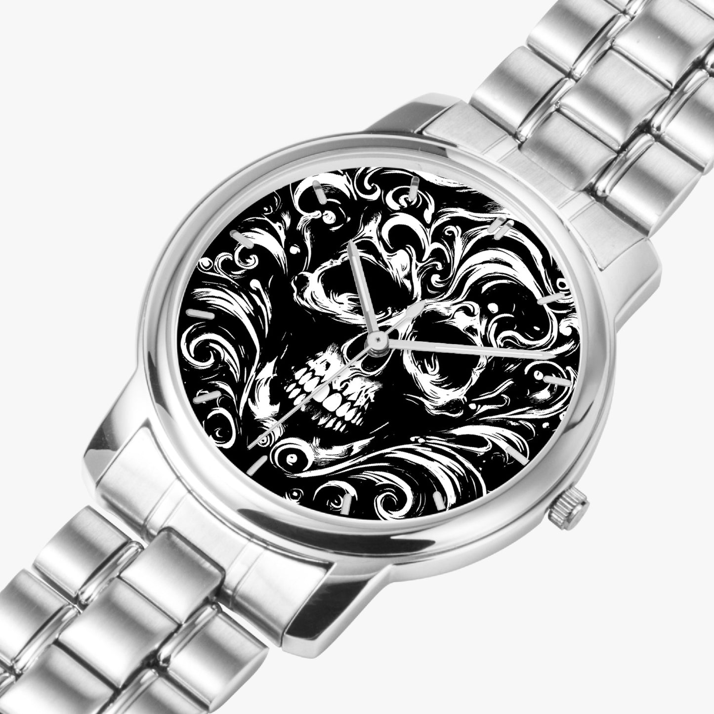 Folding Clasp Type Stainless Steel Quartz Watch (With Indicators)