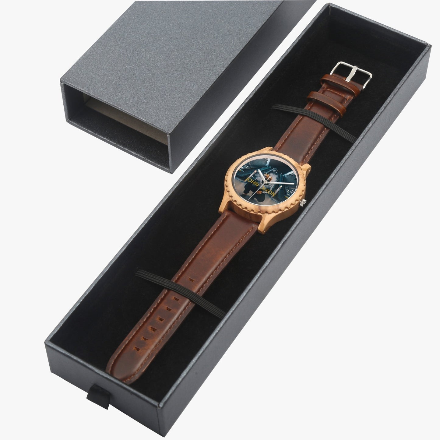 Italian Olive Lumber Wooden Watch - Leather Strap