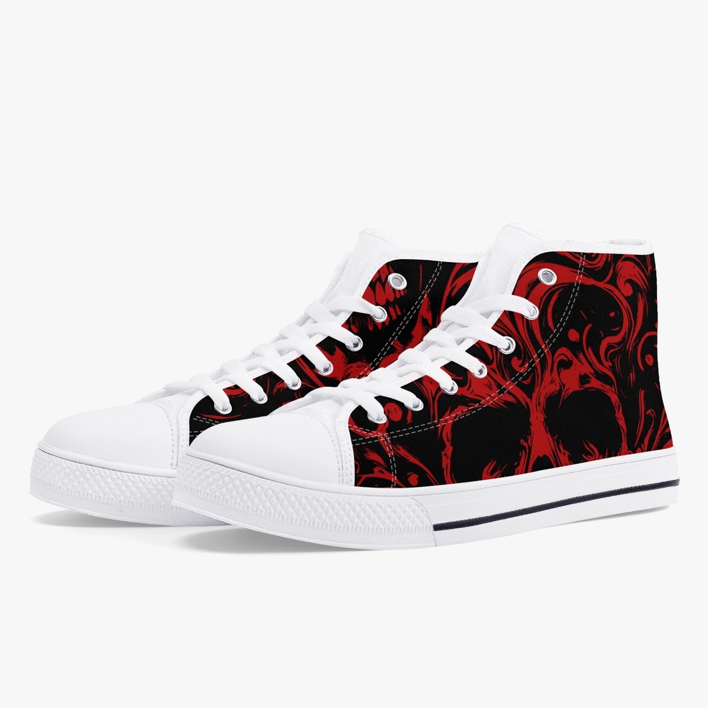 Classic High-Top Canvas Shoes - White/Black