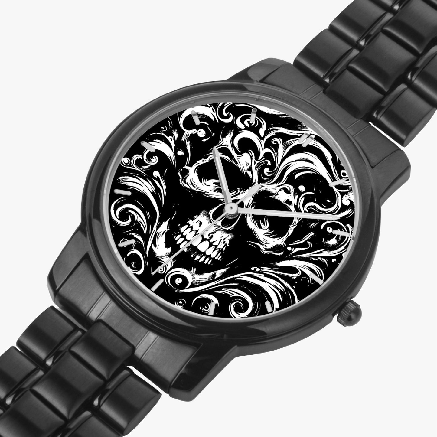 Folding Clasp Type Stainless Steel Quartz Watch (With Indicators)