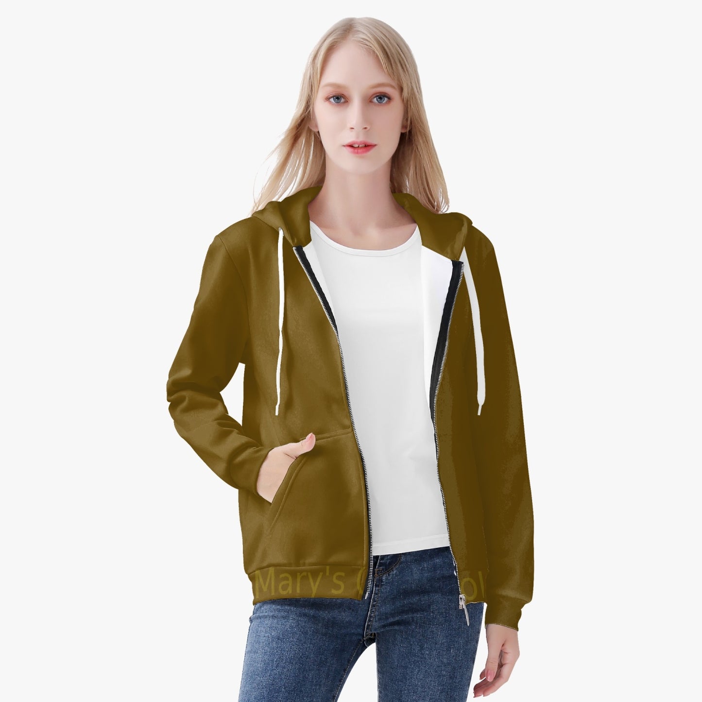 Mary's Collection Women's AOP Full Zip Up Hoodie